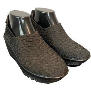Bernie Mev. Gem Woven Slip On Platform Wedge Shoe Black Size 39